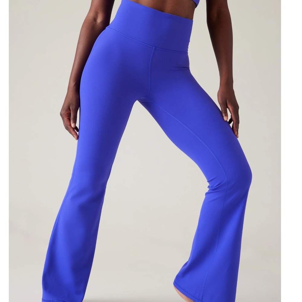 Women's Blue High-Waisted Flare Pants